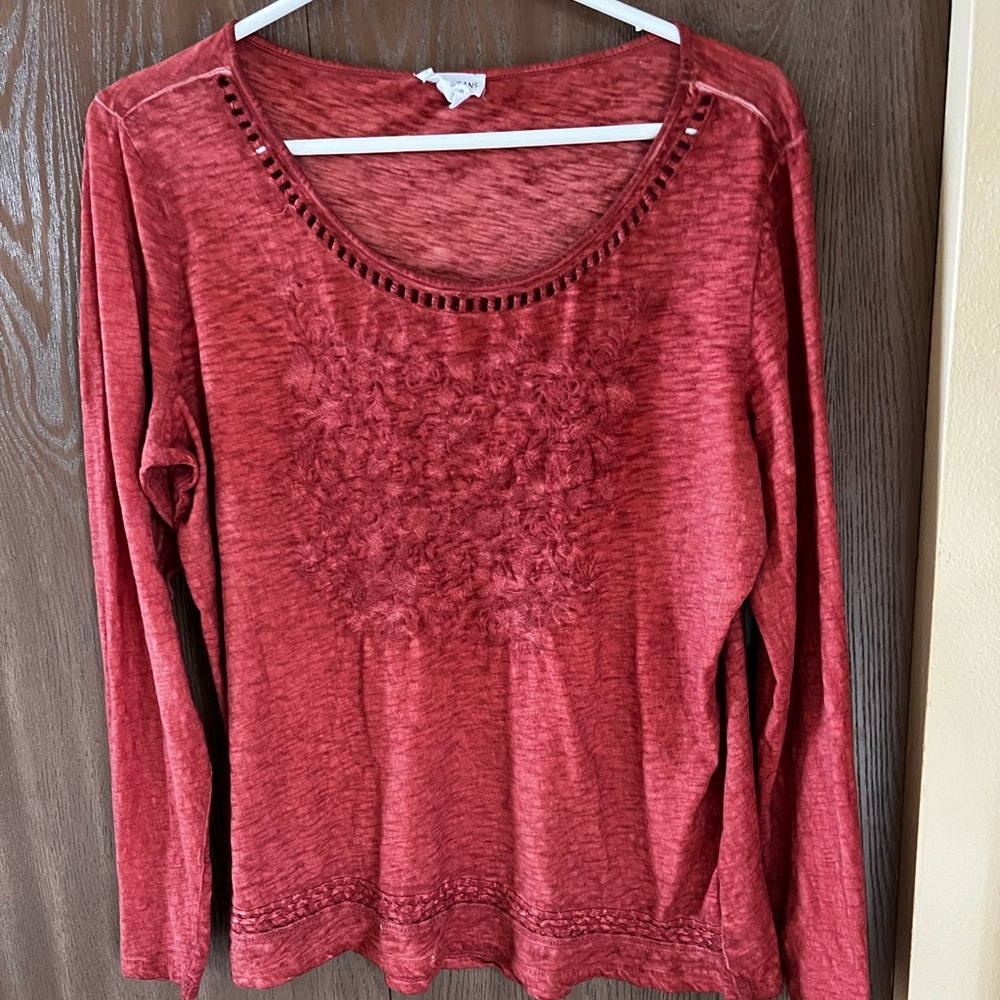 Tribal Floral Embroidered Top - Ladies Large